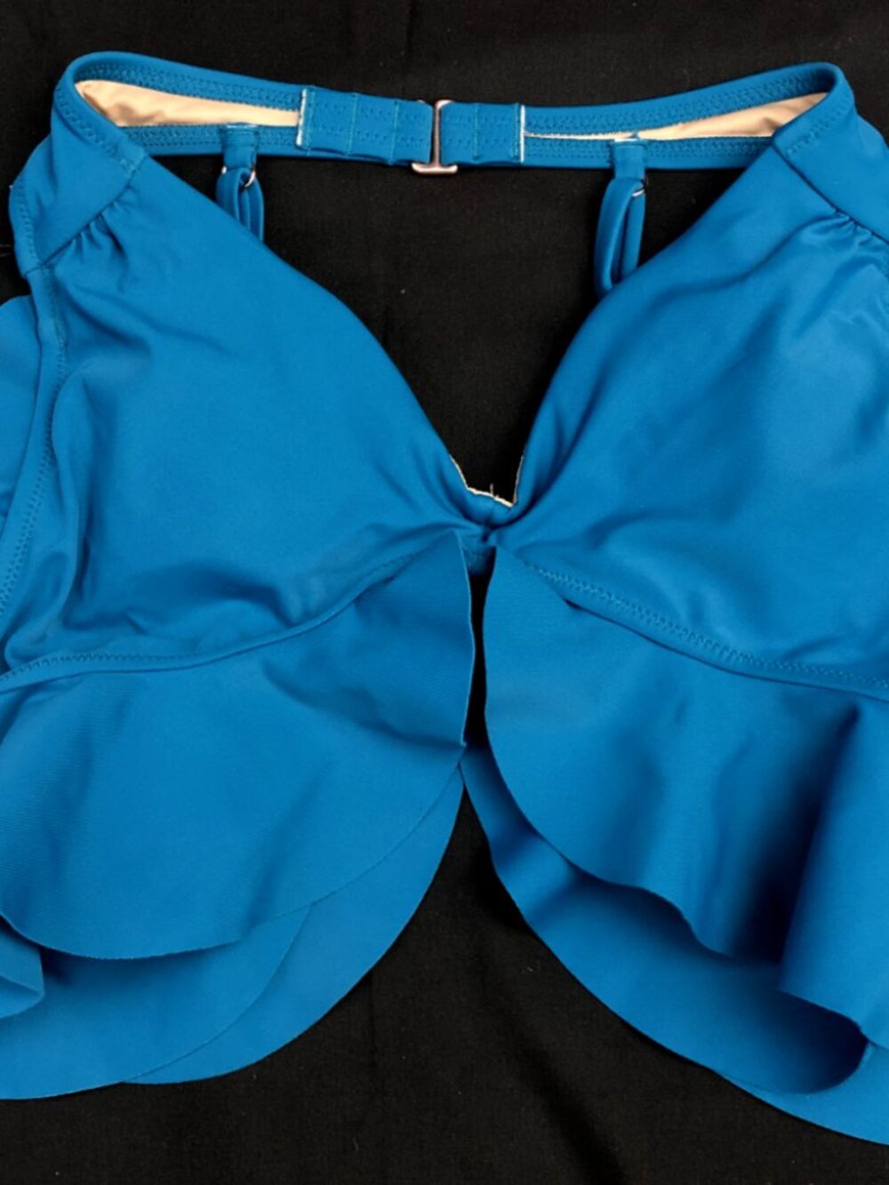 Shade & Shore Women's Ruffle Bralette Bikini Top Teal 36D NWT